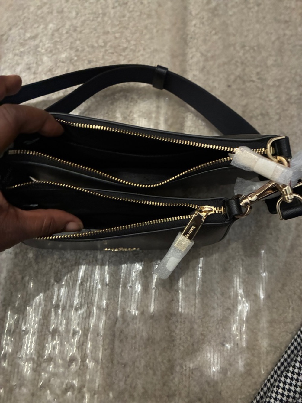 Kate Spade New York Black Leather Shoulder Bag NWT Gold Hardware $349 Retail - Picture 6 of 10